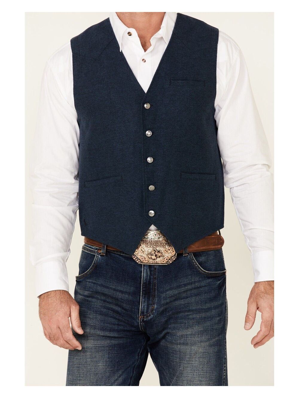 CODY JAMES MEN'S SOLID NAVY STUNT TEXT BUTTON-DOWN VEST Size XL